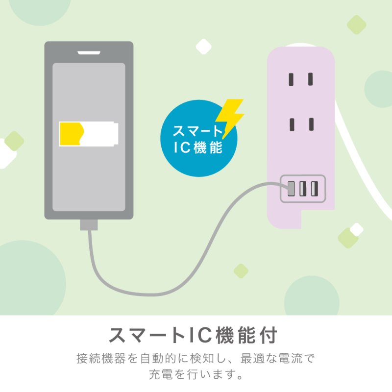 画像8: スリム ポータブルコンセント ポーチ付 USB-A×3 ユートリムエル (8)